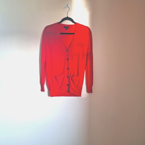 J. Crew Cherry Red Merino Wool Cardigan XXS - Picture 1 of 7